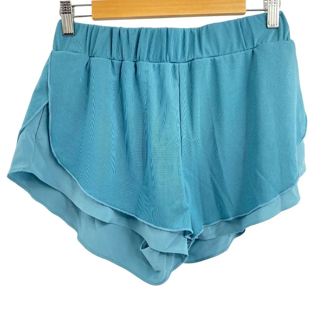 Halara mesh split 2 in 1 running shorts size small‎ spruce workout activewear